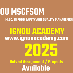 IGNOU MSCFSQM SOLVED ASSIGNMENT 2025